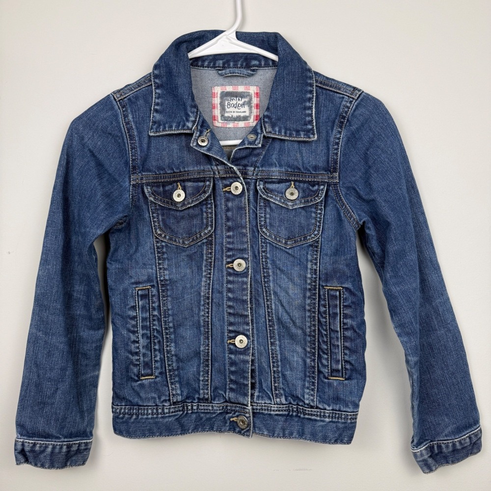Mini Boden Denim Jacket Kids 9-10Y Blue Classic‎ Stretch Trucker Jean Coat
